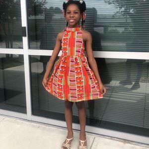 African Ankara kente girls dress